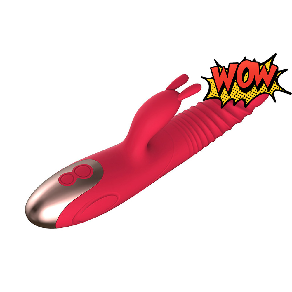 Вібратор кролик Wo-sex Libo, 8 режимів вібрації, телескопічний. Червоний, фото 1