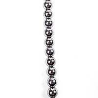 Гематит камень натуральный для браслетов и украшений бусины на нитке 39-41 см диаметр 8 мм