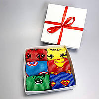Набор высоких мужских носков 40-45 на 6 пар "Супергерои Marvel". Носки мужские в подарочной коробке.