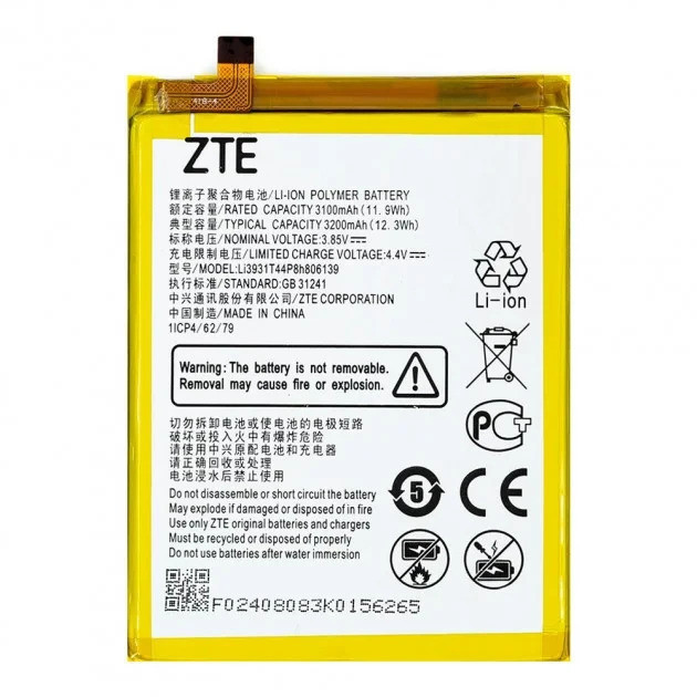 Акумуляторна батарея LI3931T44P8H806139 для мобільного телефону ZTE Nubia V9, V10, V10 Vita, Original PRC
