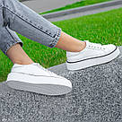 Хіт сезону. Шкіряні жіночі білі кеди, фото 3