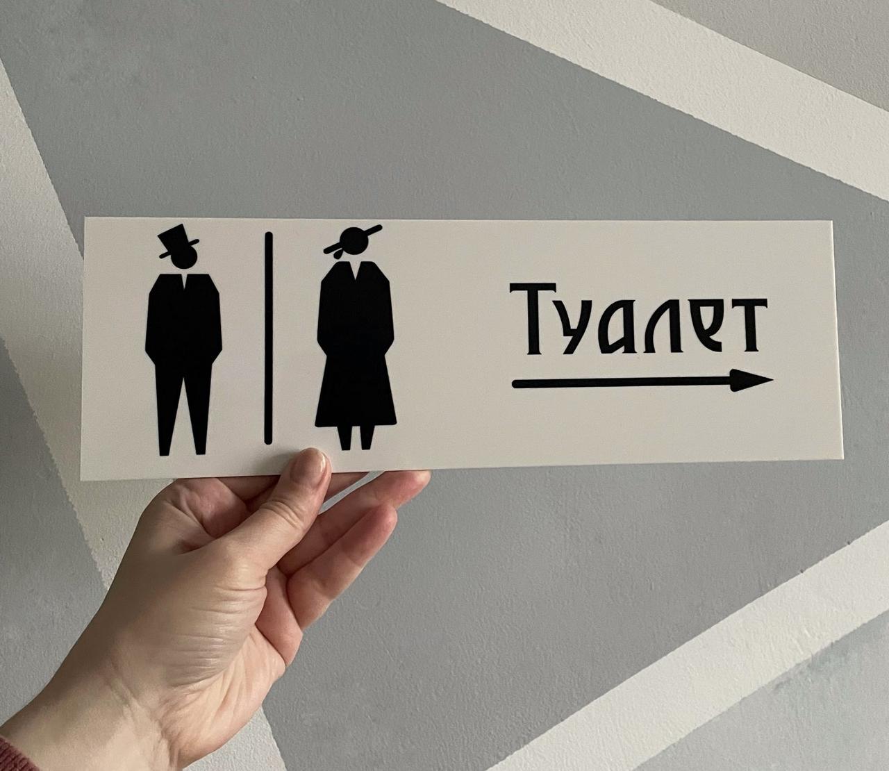 Купити Табличка туалет, WC, табличка на двері, ціна 175 ₴ - Prom.ua (ID ...