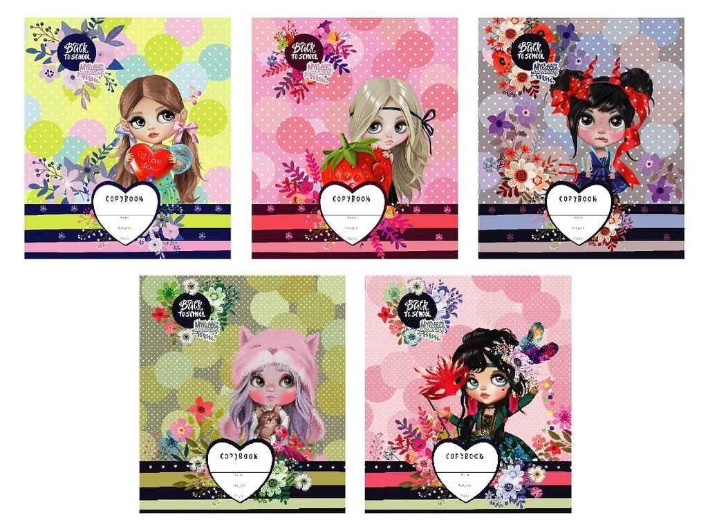 Зошит в клітинку 48арк. загальний Гліттер скоба, арт.3330-20321, 10шт/уп 5 карт. ТМ ТЕТРАДА FG