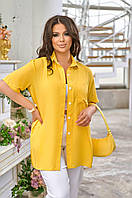 Жіноча сорочка-блуза туніка Тканина натуральний штапель х/б Розмір 50-52,54-56,58-60