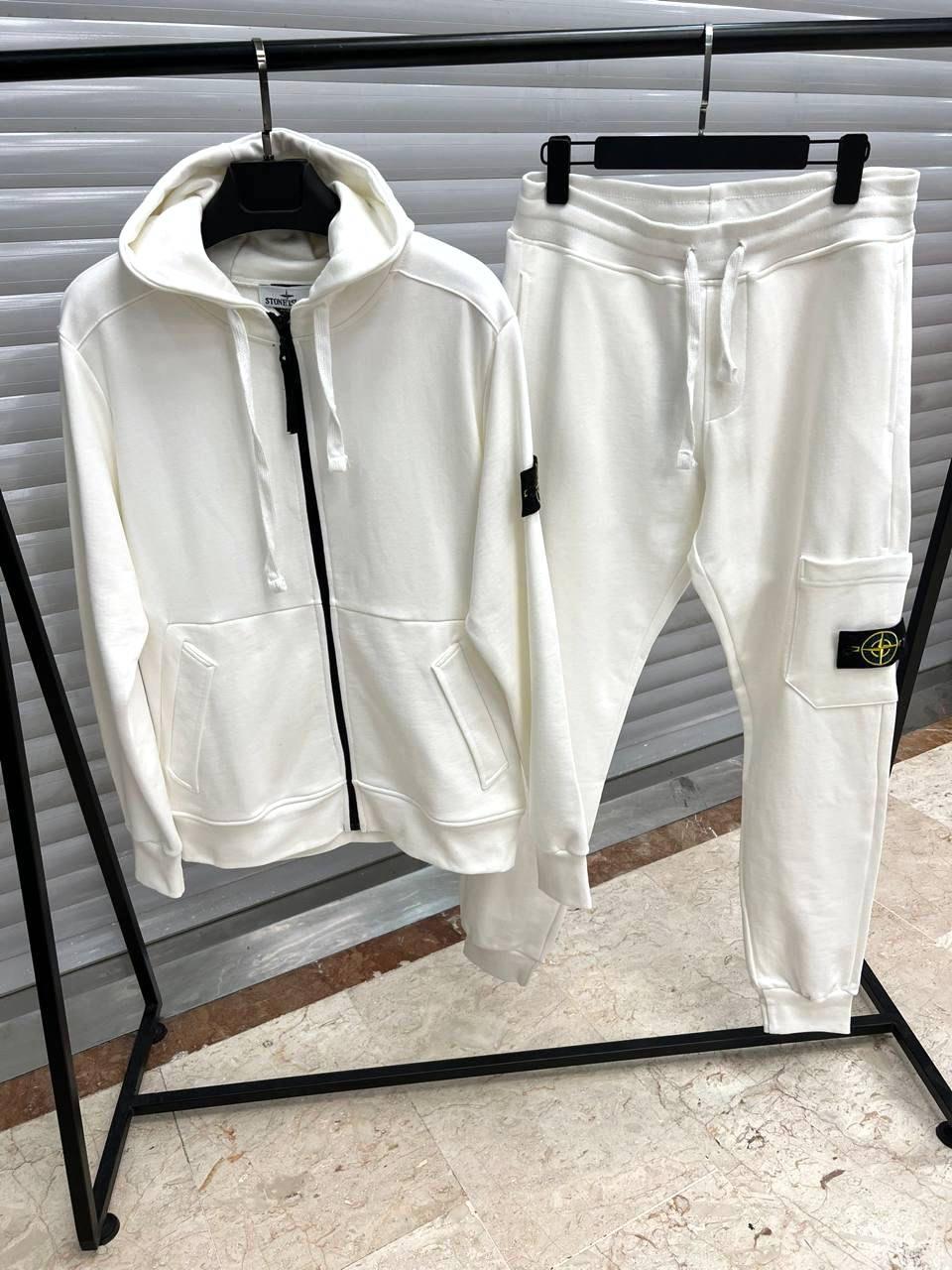 Чоловічий спортивний костюм Stone Island D11189 білий S, фото 1