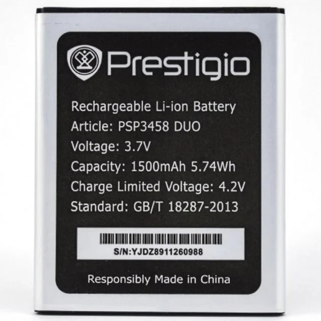 Акумуляторна батарея PSP3458, PSP3459 для мобільного телефону Prestigio MultiPhone 3458 Wize O3