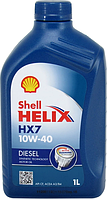 Полусинтетическое моторное масло Shell 10w40 Helix Diesel HX7 (1л) син.