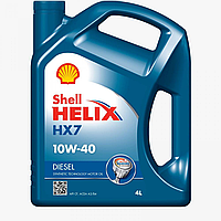 Полусинтетическое моторное масло Shell 10w40 Helix Diesel HX7 (4л) син.