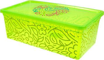 Коробка-бокс пласт. "Qutu Light Box" Flouresent green з кришкою 5л №55505