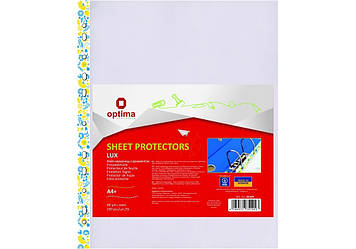 Файл А4+ "Optima" №O35104 40мкм гладкий,з жовто-блакитним орнаментом(100шт/пач.)