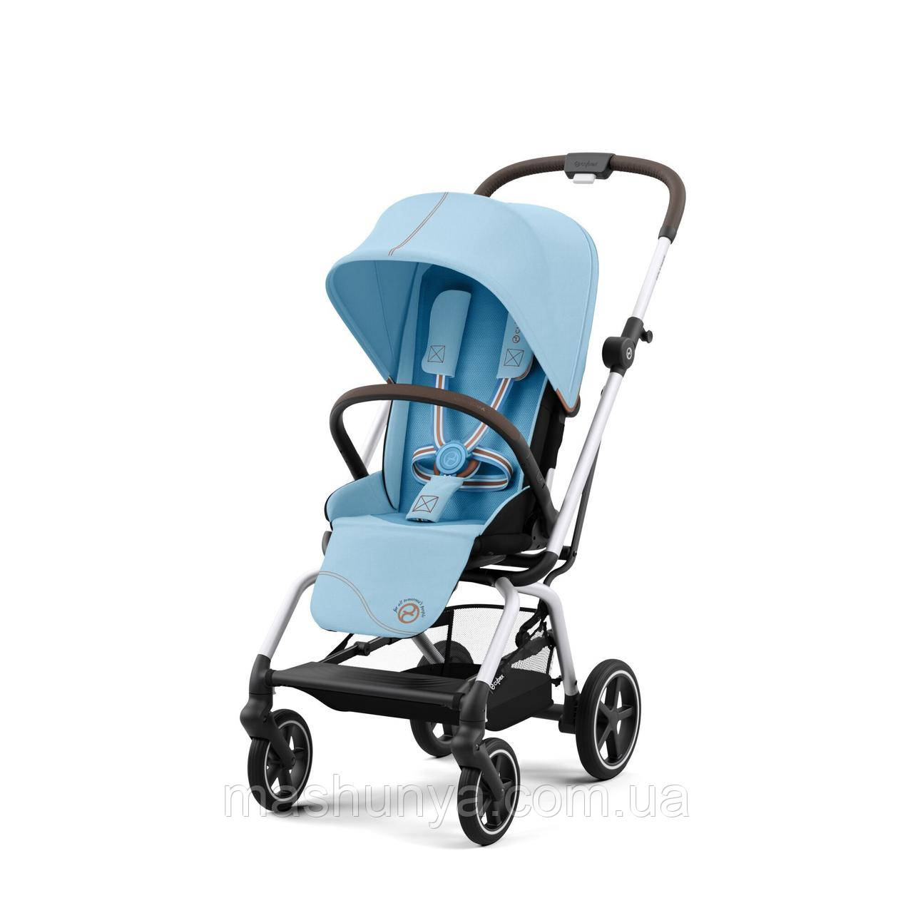 Прогулянкова коляска Cybex Eezy S Twins + 2 SLV з поворотним сидінням Beach Blue