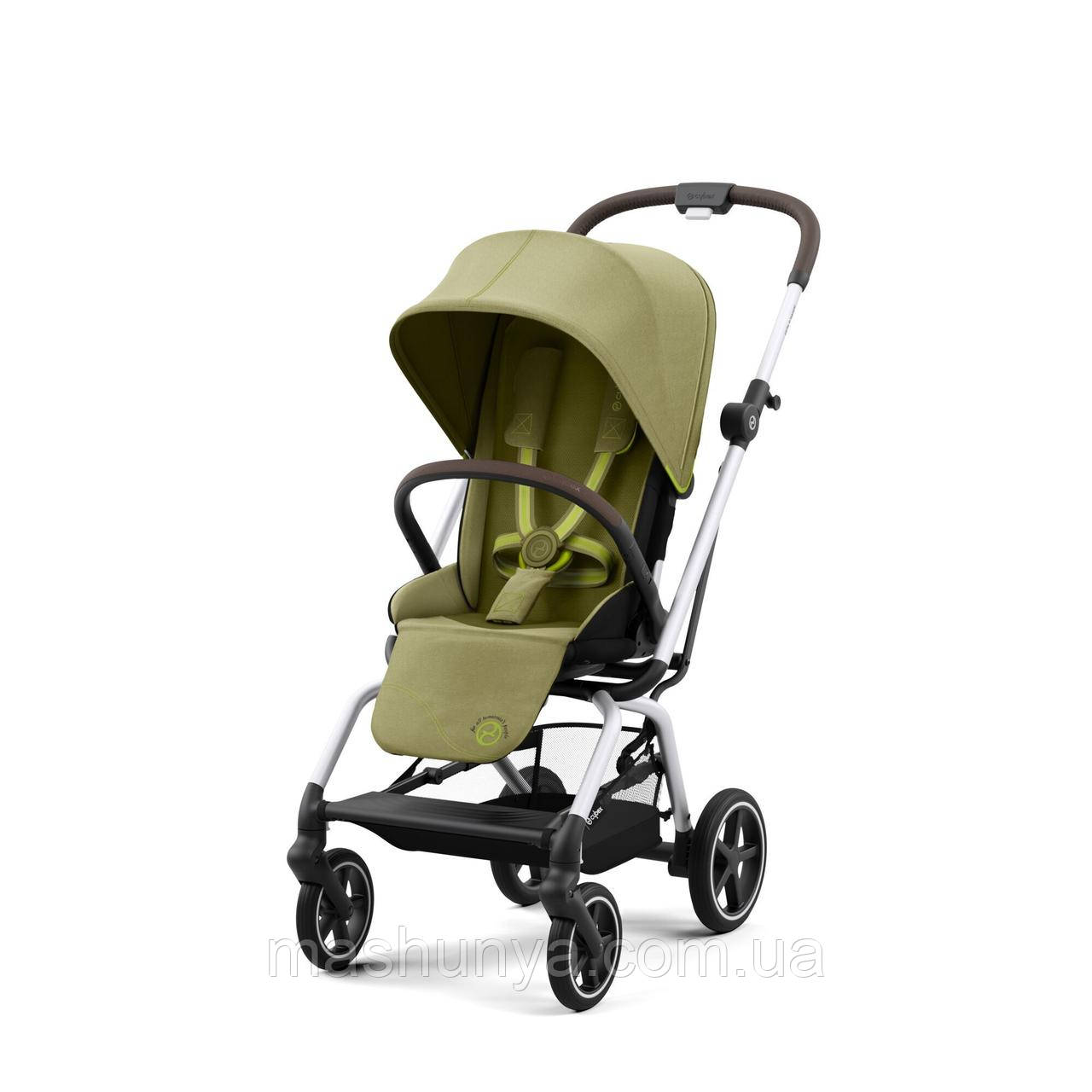 Прогулянкова коляска Cybex Eezy S Twins + 2 SLV з поворотним сидінням Nature Green