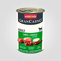 Влажный корм для собак GranCarno Adult Beef + Deer with Apple с говядиной, олениной и яблоком, 400 г