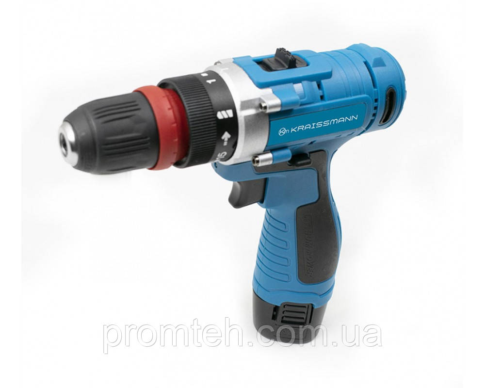 Шуруповерт акумуляторний KRAISSMANN 1500 S-ABS 12/2 Li (1 акумулятор, DFR патрон, кейс), фото 1