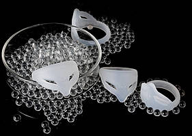 Кільця для пеніса чоловічі з силікону для затримки ерекції - 2шт (15мм і 18мм), Білий