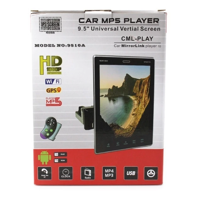 Автомагнітола 1Din з екраном 9.5" на Android 9512A, фото 1