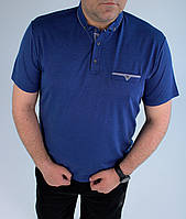 Мужская футболка поло синяя , большие размеры