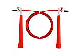 Швидкісна скакалка EasyFit Speed Cable Rope 3 м зі сталевим тросом і підшипниками червона, фото 2