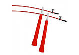 Швидкісна скакалка EasyFit Speed Cable Rope 3 м зі сталевим тросом і підшипниками червона, фото 4