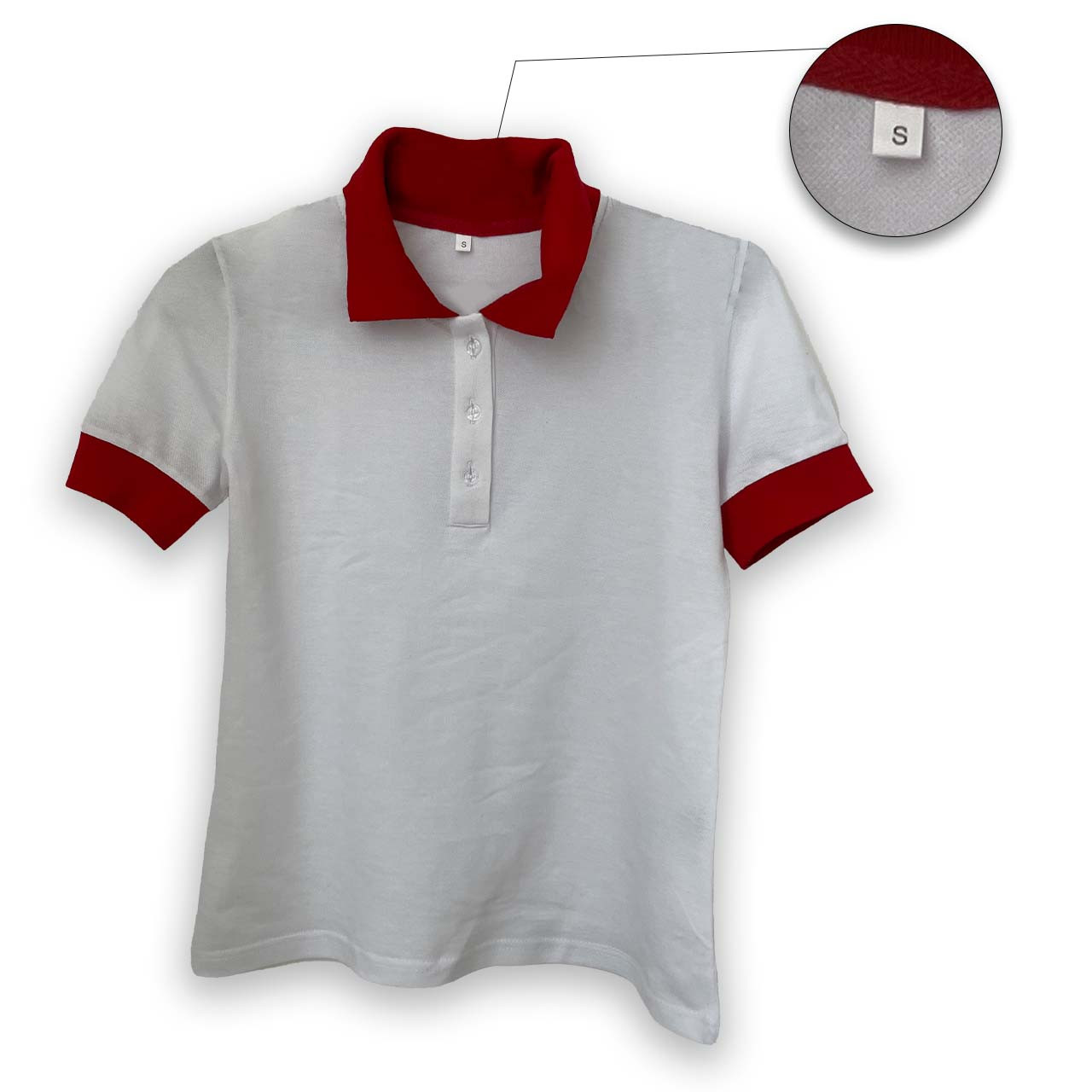 Футболка Polo чоловіча біла двошарова, розмір S, білий комірець