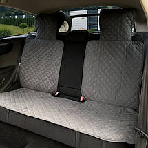 Чохли універсальні накидки - майки на 2 передні та заднє сидіння авто з алькантари, сірі (З підголівниками), фото 4
