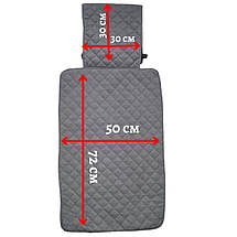 Додаткова накидка на спинку заднього сидіння автомобіля чорна біла прошивка з підголовником, фото 4