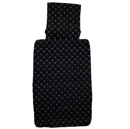 Додаткова накидка на спинку заднього сидіння автомобіля чорна біла прошивка з підголовником, фото 1