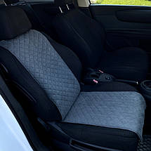 Чохол універсальний, накидка - майка на переднє сидіння авто з алькантари, сіра (Вузька), фото 3