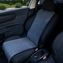 Чохол універсальний, накидка - майка на переднє сидіння авто з алькантари, сіра (Вузька), фото 4