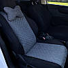 Чохол універсальний, накидка - майка на переднє сидіння авто з алькантари, сіра (Вузька), фото 6