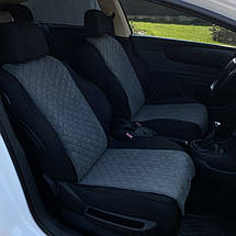 Чохли універсальні накидки - майки на передні сидіння авто з алькантари, комплект 2 шт, сірі (Вузькі), фото 3