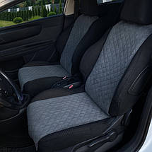 Чохли універсальні накидки - майки на передні сидіння авто з алькантари, комплект 2 шт, сірі (Вузькі), фото 4
