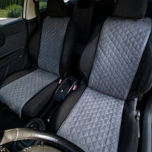 Чохли універсальні накидки - майки на 2 передні та заднє сидіння авто з алькантари, сірі (Вузькі), фото 2