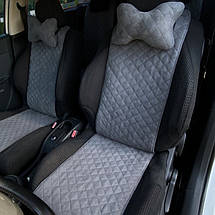 Чохли універсальні накидки - майки на 2 передні та заднє сидіння авто з алькантари, сірі (Вузькі), фото 3