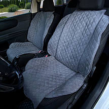Чохли універсальні накидки - майки на 2 передні та заднє сидіння авто з алькантари, сірі (Широкі), фото 2