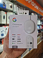 Медиаплеер Google Chromecast HD with Google TV Snow GA03131 Хромкаст с гугл ТВ Android 10 GA03131-FR Google TV