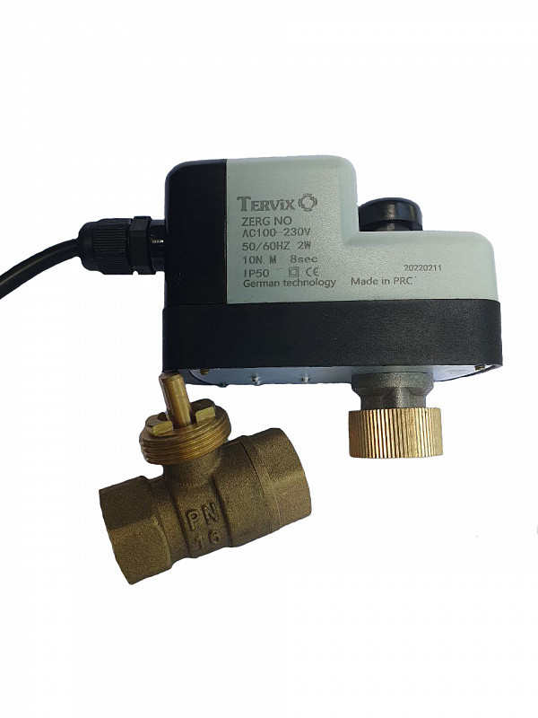 2-ходовой шаровой клапан н/у 1" DN25 с самообратным электроприводом Tervix Pro Line ZERG - фото 3 - id-p1849053633