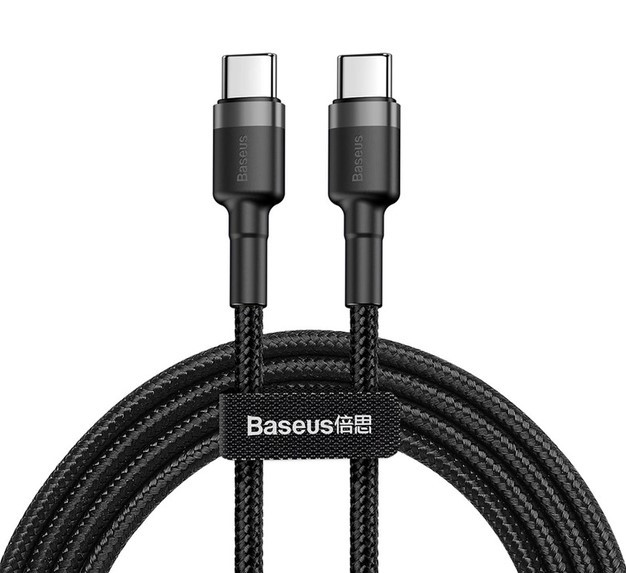 Кабель Baseus Cafule Series Type-c 3A 1M Gray+Black CATKLF-BG1, фото 1