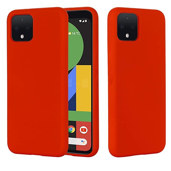 Силіконовий чохол з мікрофіброю Google Pixel 4 XL червоний софт тач бампер