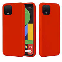 Силіконовий чохол з мікрофіброю Google Pixel 4 XL червоний софт тач бампер
