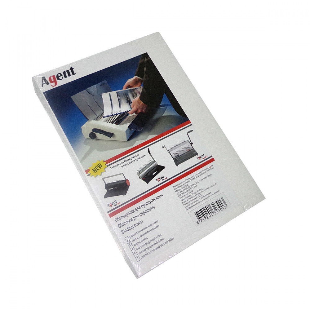 Обкладинки А4, 250 гм., під льон, білий,100 шт/упак.