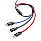 USB кабель 3в1 Micro USB/Lightning/Type-C Baseus Three Primary Colors | 0.3m, 3.5A | Black, фото 3
