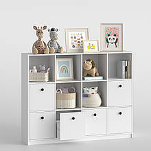 Стелаж з шухлядами в дитячу 1264х1601х352 мм Білий