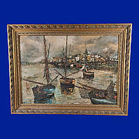 Картина маслом на холсте "Корабли" арт. 032