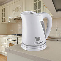 Електричний чайник 1.7 л дисковий Maestro MR-038-WHITE Електрочайник 2000 Вт для дому, офісу, дачі