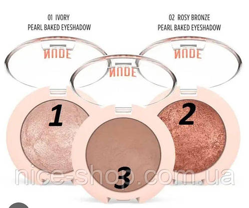 Тіні для повік Golden Rose Nude Look Matte Baked Eyeshadow, фото 4