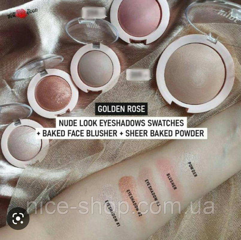 Тіні для повік Golden Rose Nude Look Matte Baked Eyeshadow, фото 3