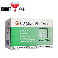 Голки для шприц-ручок BD Micro-Fine + "МікроФайн" 4 мм 100 шт.