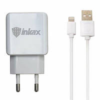 Мережевий зарядний пристрій INKAX CD-08 + зable Lightning 1-Port USB 1 A White