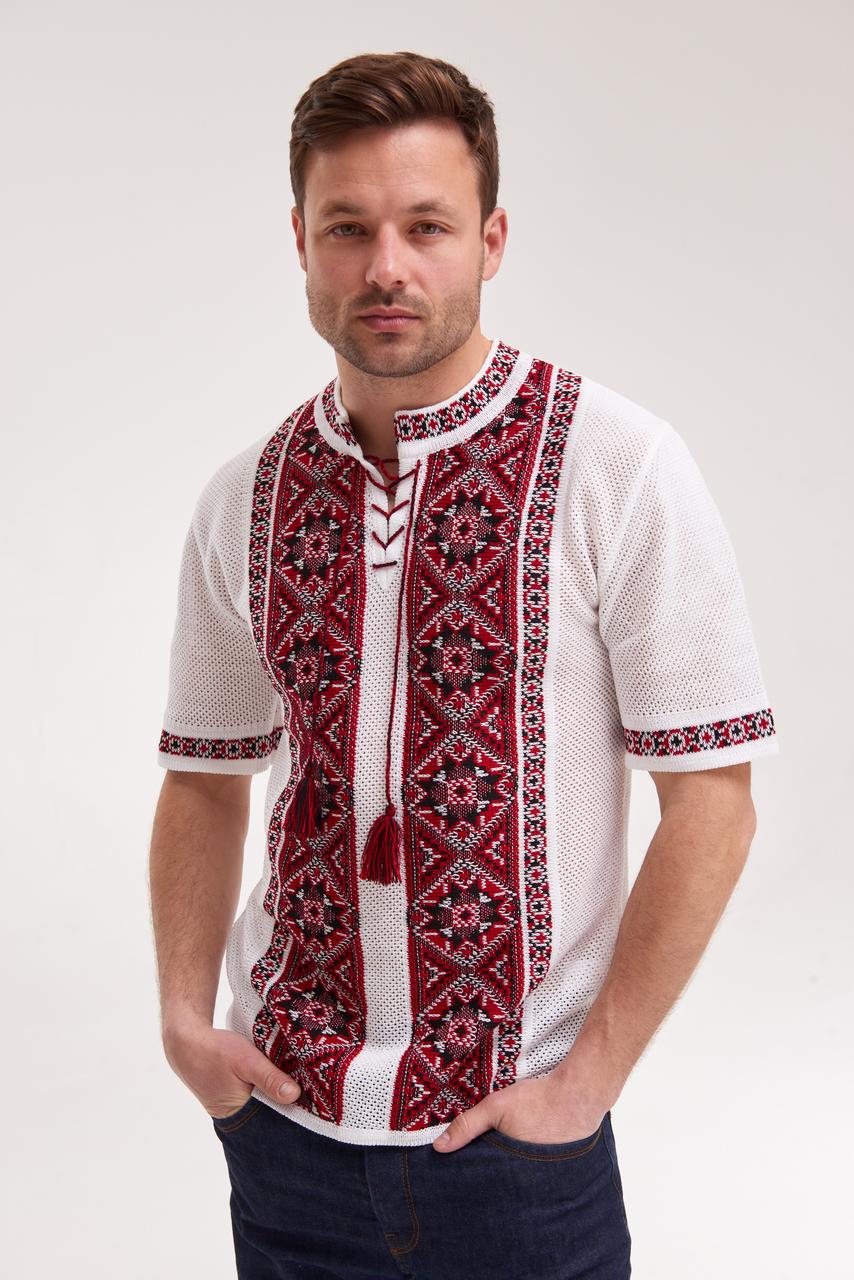 В'язана вишиванка з коротким рукавом "Зорі"